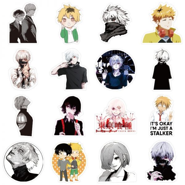 10 30 50pcs pack Japanese anime Tokyo Ghoul Stickers For Refrigerator Cars Helmet Gift Box Bicycle 2 - Tokyo Ghoul Merch Store
