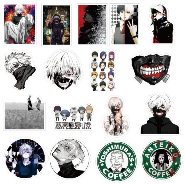 10 30 50pcs pack Japanese anime Tokyo Ghoul Stickers For Refrigerator Cars Helmet Gift Box Bicycle 3 - Tokyo Ghoul Merch Store