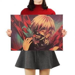 Tokyo Ghoul Áp phích giấy Kraft cổ điển 50.5x35cm