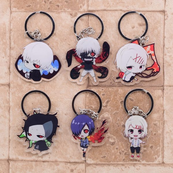 2019 Tokyo Ghoul Keychain Double Sided Key Chain Acrylic Pendant Anime Accessories Cartoon Key Ring - Tokyo Ghoul Merch Store