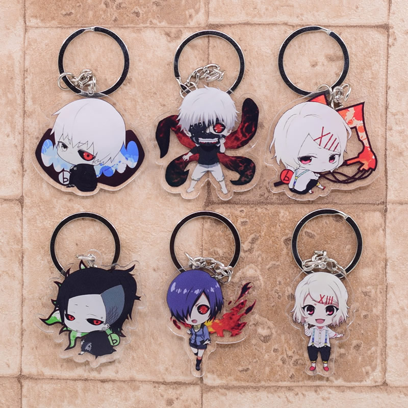 2019 Tokyo Ghoul Keychain Double Sided Key Chain Acrylic Pendant Anime Accessories Cartoon Key Ring